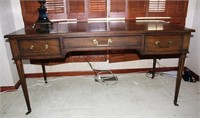 Baker Furniture office desk, large table lamp