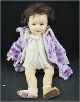 Antique Girl Doll Composition 20" Tall Purple