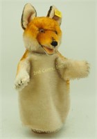 Steiff Fox Puppet Plush Toy W/ Ear Tag Orange 10"