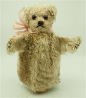 Steiff Bear Hand Puppet Plush Toy W/ Ear Button