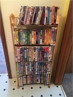 Lot of VHS Tapes & DVDs and Rack