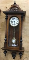 German Vienna Time and Srike Wall Clock with Key
