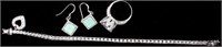 Jewelry Sterling Silver Ring, Earrings & Bracelet