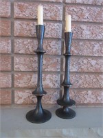 Pair Heavy Cast Candlesticks