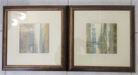 Pair Framed Modern Style Pictures