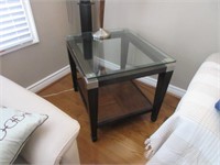 Modern Glass Top End Table