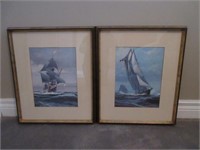 Pair Decorative Nautical Themed Prints