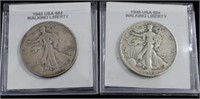 USA 50 cent Walking Liberty  1943 &45