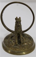 GOAT FIGURINE JUMPING THROUGH HOOP - POSSIBLY