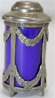 HAT PIN HOLDER - COBALT BLUE IN A SILVER TONE