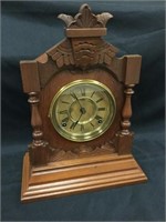 Ansonia Walnut Mantle Clock with Key