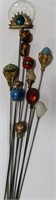 10 HATPINS - HEIGHTS RANGE FROM 4-9 INCHES 1. -