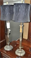PAIR OF CANDLE STICK LAMPS COMPOSITE MATERIAL