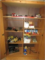 Contents of first wood cabinet