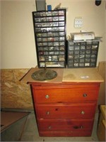 2 misc drawered cabinets of hardware