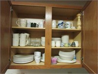 Contents of upper cabinets above sink