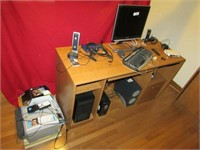 Computer desk and contents