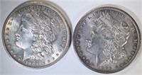 1896 & 1904-O MORGAN SILVER DOLLARS, CH BU
