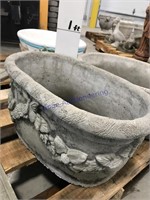 Cement oval planter