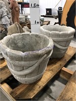 Pair cement bucket planters