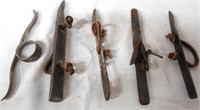 lot of 5 hand made steel corn huskers