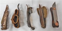 lot of 5 press steel and leather corn huskers