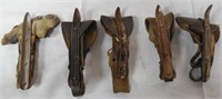 lot of 5 press steel and leather corn huskers
