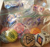 large lot of show buttons