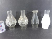 4 verres pour lampe à l'huile - Oil lamp glasses