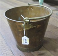 Copper bucket w/ brass bail & trim