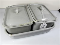 3 pc gray graniteware refrigerator set