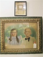 Lot: hand tinted photo, smaller photo