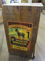 Wooden tobacco crate w/ advertising