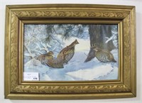 Vintage framed quail print