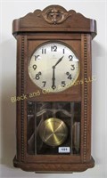 Junghans oak wall clock, 24" long