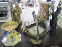 Group lot: brass, pitcher, eagle, more