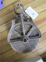 Cast Iron and wooden pulley