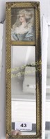 12 3/4" x 3 1/4" framed hanging mirror