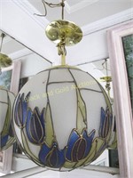 Leaded glass hanging ball shape lamp