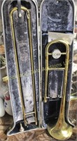 Vintage Conn trombone in original case