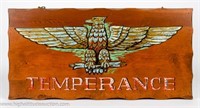Temperance Hand Painted Wood Sign