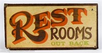Rest Rooms Out Back Wall Sign
