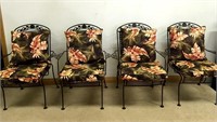 SET OF 4 ORNATE WROUGHT IRON PATIO CHAIRS