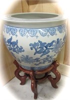 Chinese Koi Bowl with Stand