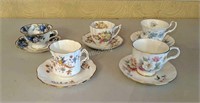 KT- 2nd lot of 5 Cups & Saucers