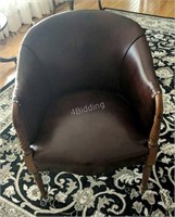 LR-Leather Round Back Arm Chair