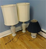 SW- Lot of 3 Assorted Ceramic Lamps