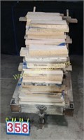 Utility Cart stacked with Pre-Cut wood boards