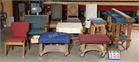 Misc Lot- chairs(3)(unfinished) (2) rolling carts