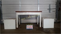 Desk-Wooden-Measures 42 1/2 L x 24 1/2"W x 29"
